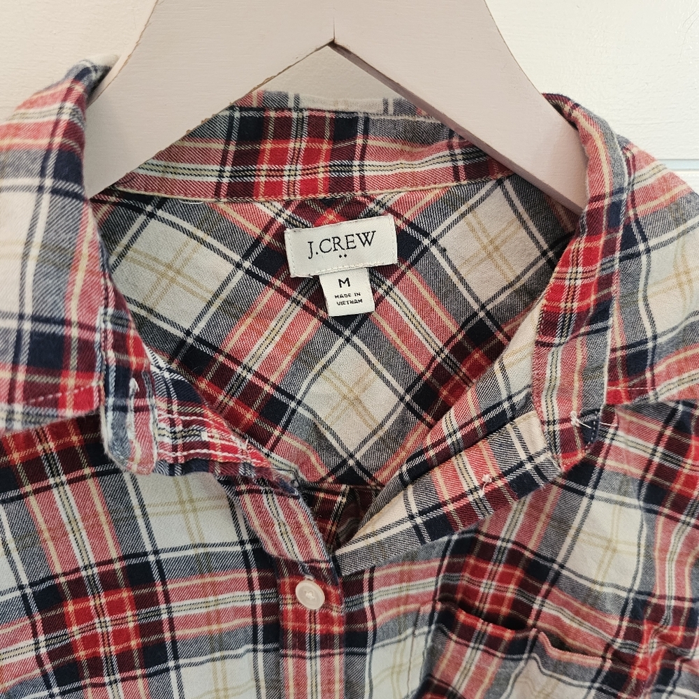 J Crew Classic Fit Flannel Shirt in Snowy Stewart Tartan Plaid sz M - Picture 2 of 7